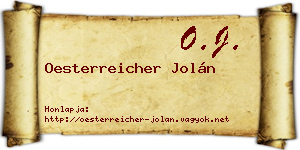 Oesterreicher Jolán névjegykártya